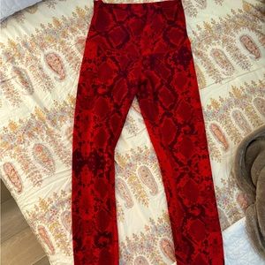 Lululemon Red Snake Skin HR leggings size 6